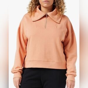 Core 10 NWT Womens Salmon Pink Half Zip Sweatshirt Size‎ MD Athletic Workout